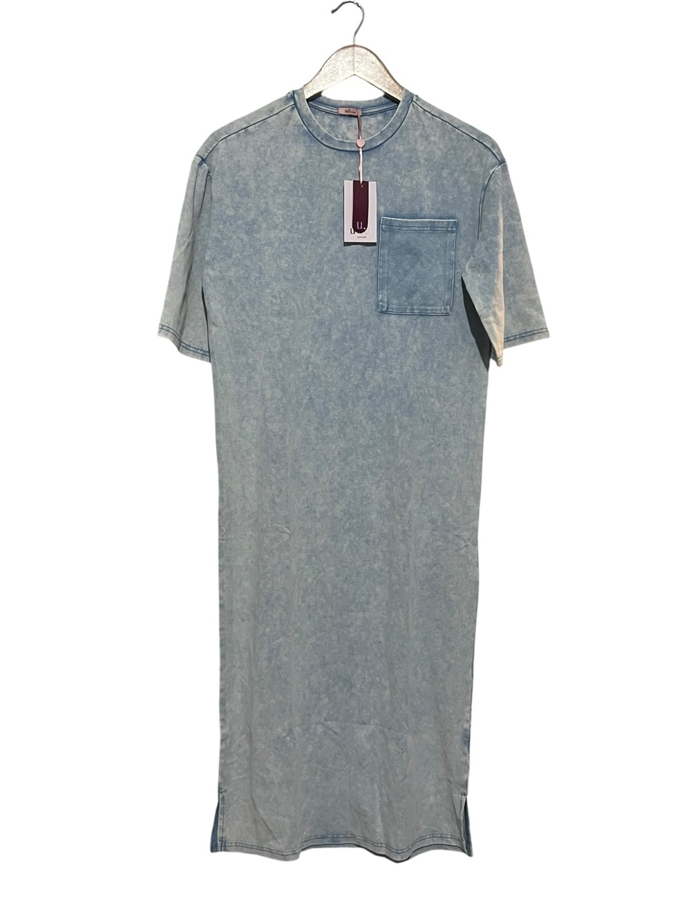 UDEL Blue Wash T Shirt Dress Light Blue Size Small Brand New Midi